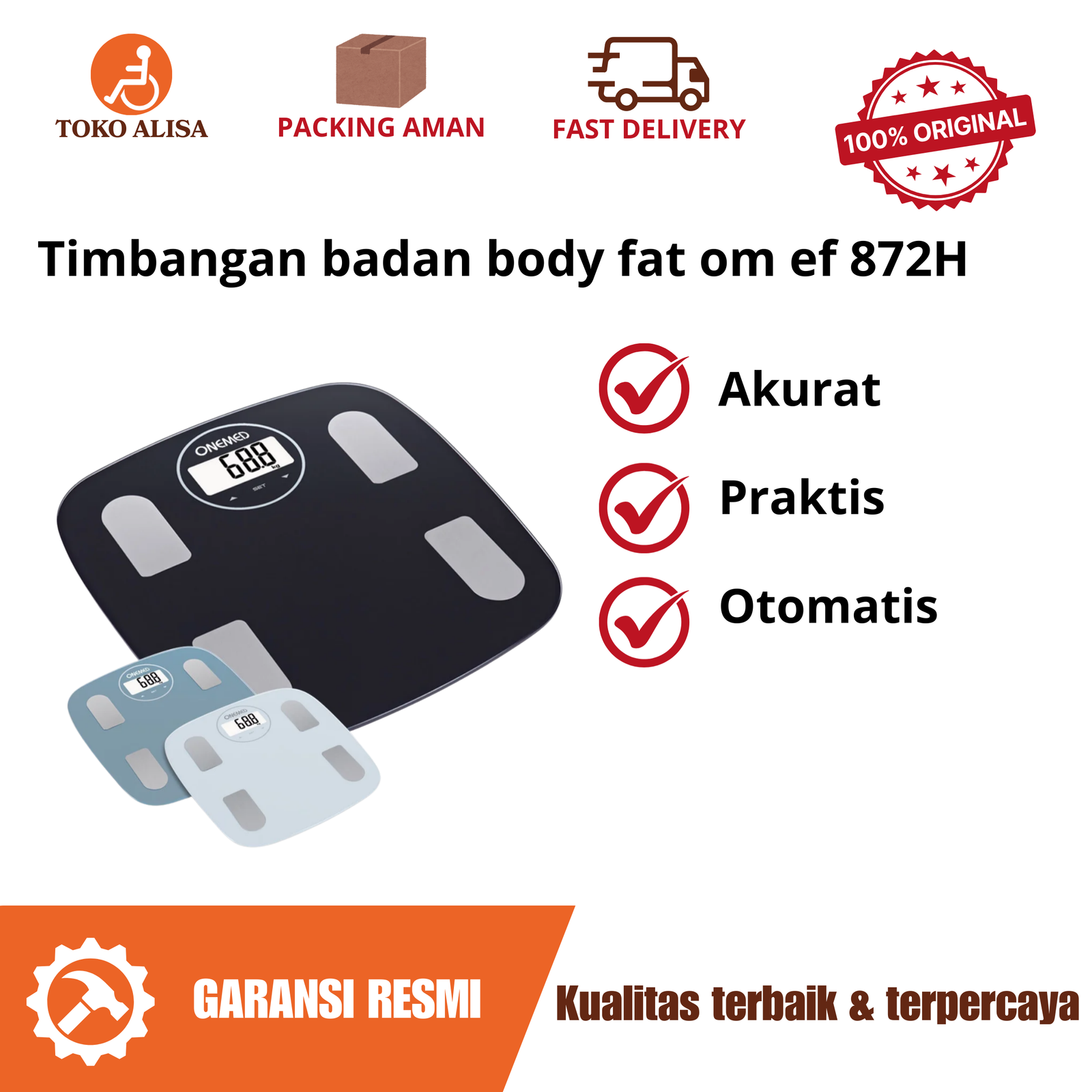 Timbangan badan body fat om ef 872H